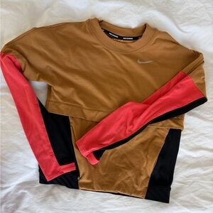 Nike women’s Tan and Pink Crewneck Sweater - Dri-fit